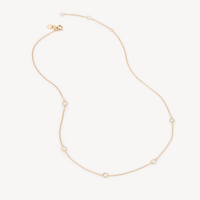 Gemstone Necklace White Topaz & 18ct Gold Vermeil