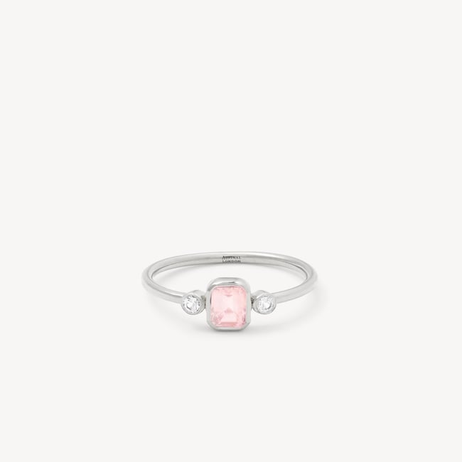 Gemstone Ring Rose Quartz & Sterling Silver 925