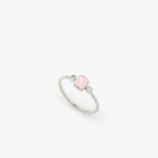 Gemstone Ring Rose Quartz & Sterling Silver 925