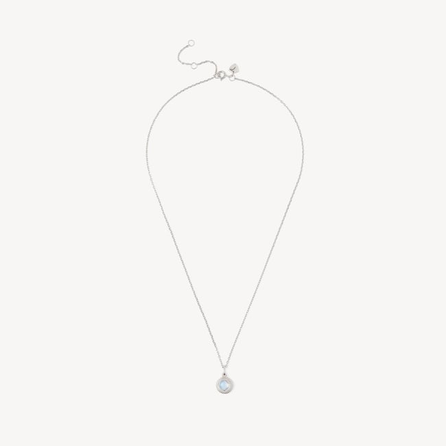 Gemstone Pendant Necklace Rainbow Moonstone & Sterling Silver 925