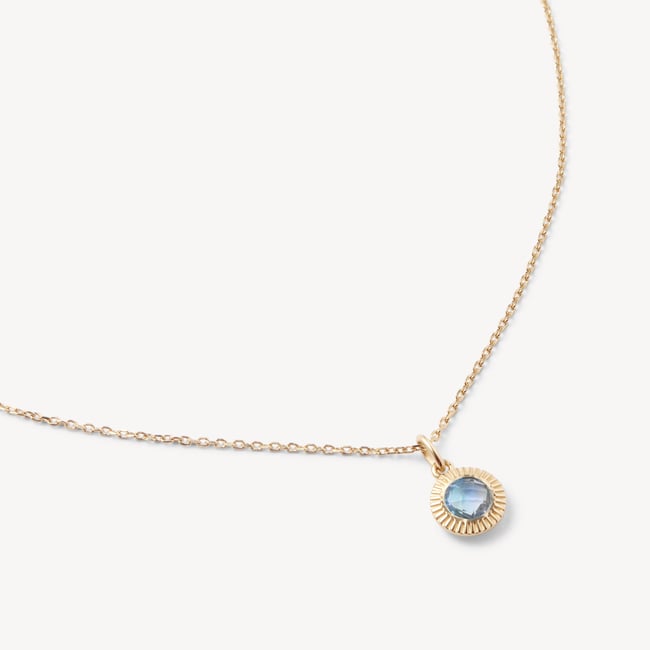 Gemstone Pendant Necklace Rainbow Moonstone & 18ct Gold Vermeil