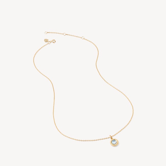 Gemstone Pendant Necklace Rainbow Moonstone & 18ct Gold Vermeil
