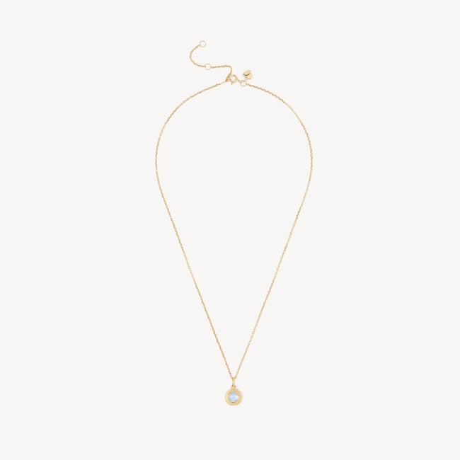 Gemstone Pendant Necklace Rainbow Moonstone & 18ct Gold Vermeil