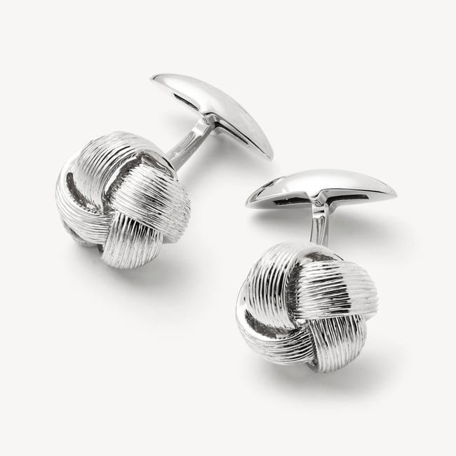 Fine Wire Knot Cufflinks Sterling Silver 925