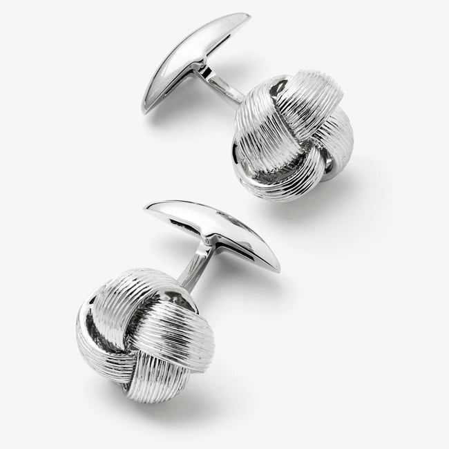 Fine Wire Knot Cufflinks Sterling Silver 925
