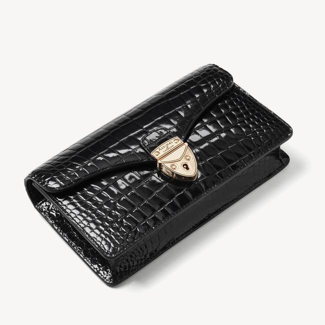 Mayfair®Clutch Black Patent Croc
