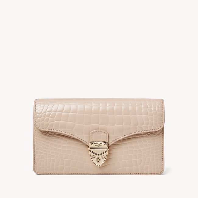 Mayfair®Clutch Soft Taupe Patent Croc