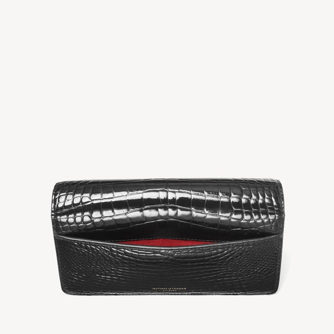 Mayfair®Clutch Black Patent Croc