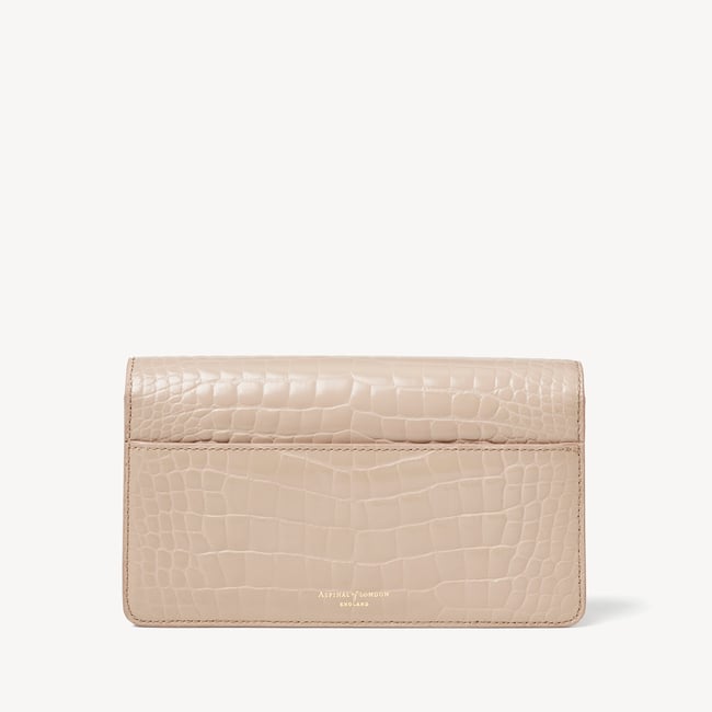 Mayfair®Clutch Soft Taupe Patent Croc