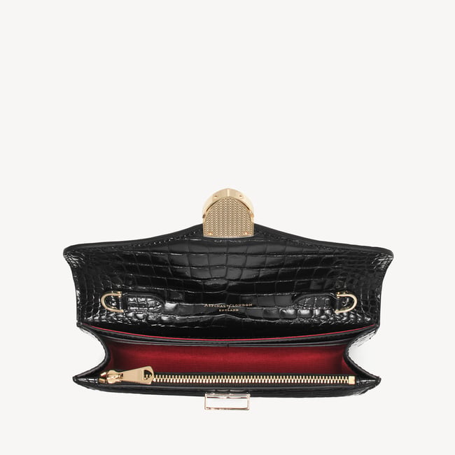 Mayfair®Clutch Black Patent Croc