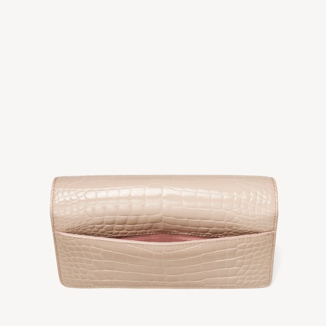 Mayfair®Clutch Soft Taupe Patent Croc