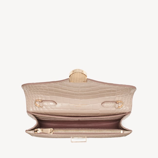 Mayfair®Clutch Soft Taupe Patent Croc