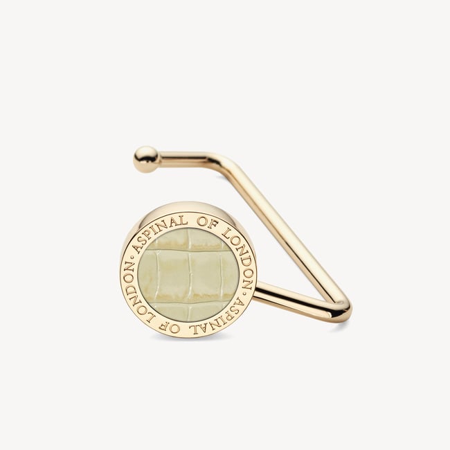 Aspinal Handbag Hook Deep Shine Pistachio Small Croc