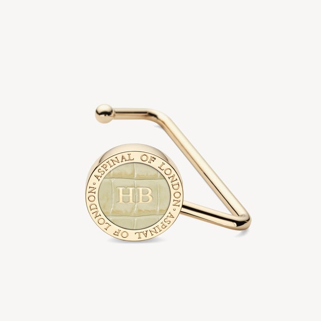 Aspinal Handbag Hook Deep Shine Pistachio Small Croc