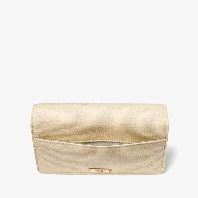 Mayfair®Clutch Ivory Canvas Raffia