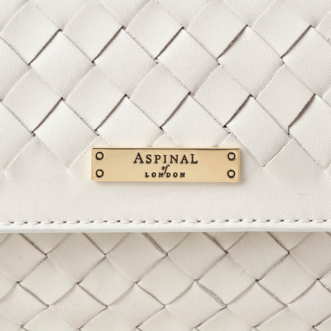 Sunrise Sunset Clutch Chalk White Woven Leather
