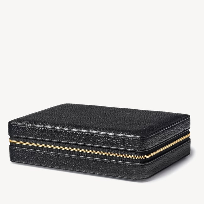 Large Travel Jewellery Case Black Pebble