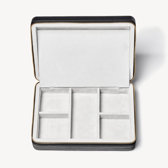 Large Travel Jewellery Case Black Pebble