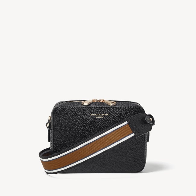 Camera Crossbody with Changeable Straps Black Pebble