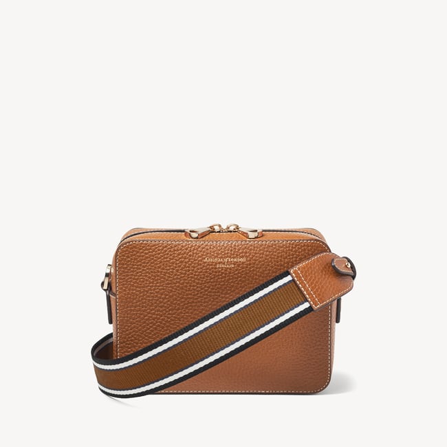 Camera Crossbody with Changeable Straps Tan Pebble