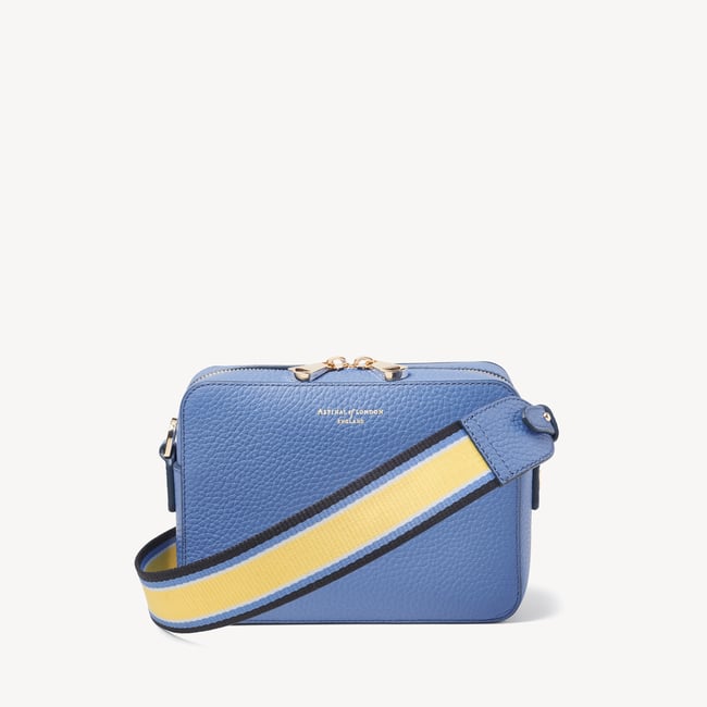 Camera Crossbody with Changeable Straps Capri Blue Pebble