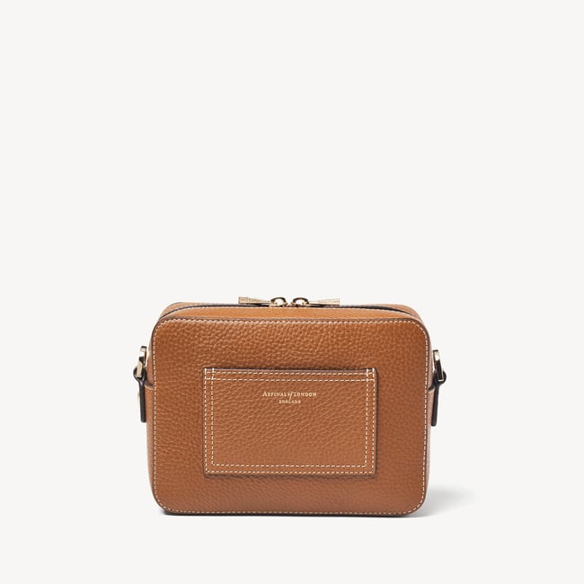 Camera Crossbody with Changeable Straps Tan Pebble