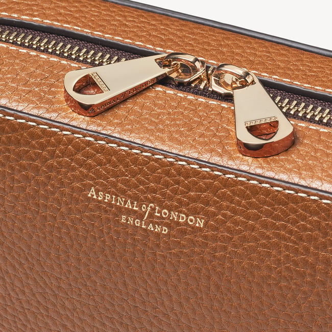 Camera Crossbody with Changeable Straps Tan Pebble
