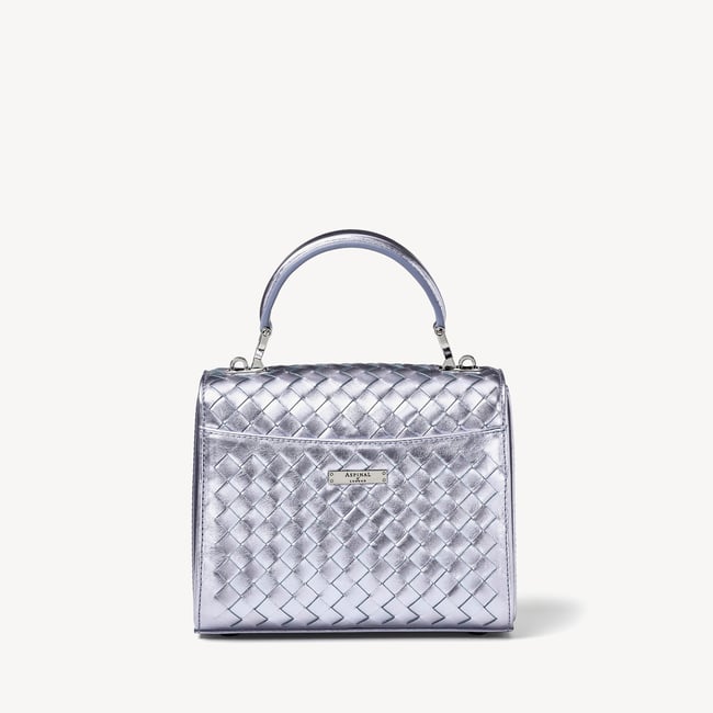 Midi Mayfair® Blue Metallic Woven Leather