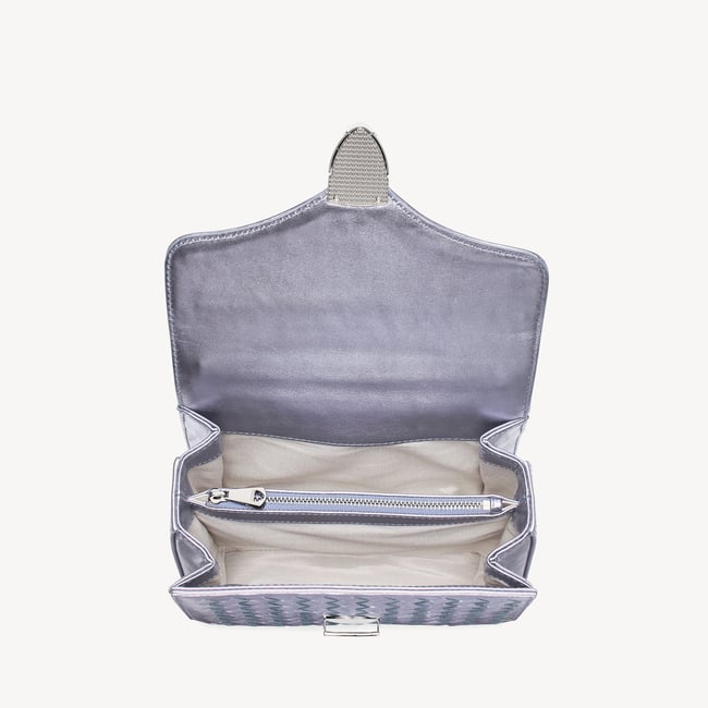 Midi Mayfair® Blue Metallic Woven Leather