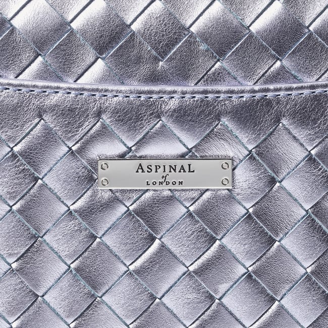 Midi Mayfair® Blue Metallic Woven Leather