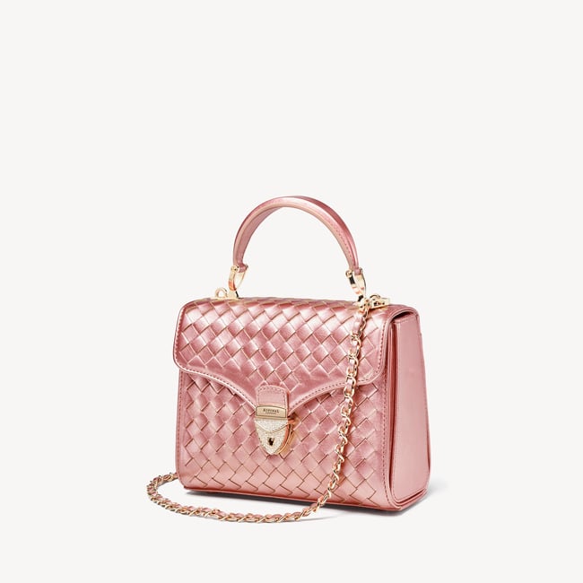 Midi Mayfair® Blush Pink Metallic Woven Leather