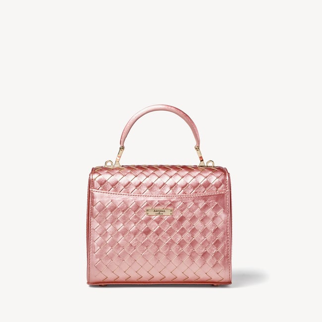 Midi Mayfair® Blush Pink Metallic Woven Leather