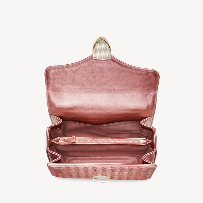 Midi Mayfair® Blush Pink Metallic Woven Leather