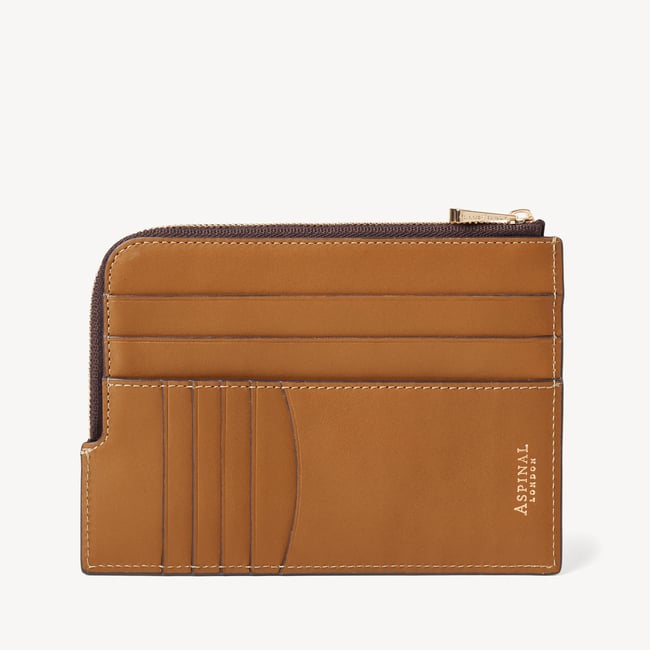 Zipped Travel Wallet Smooth Tan