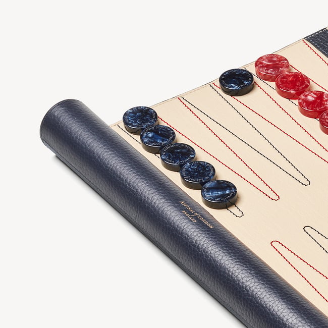 Travel Backgammon Set Navy Pebble