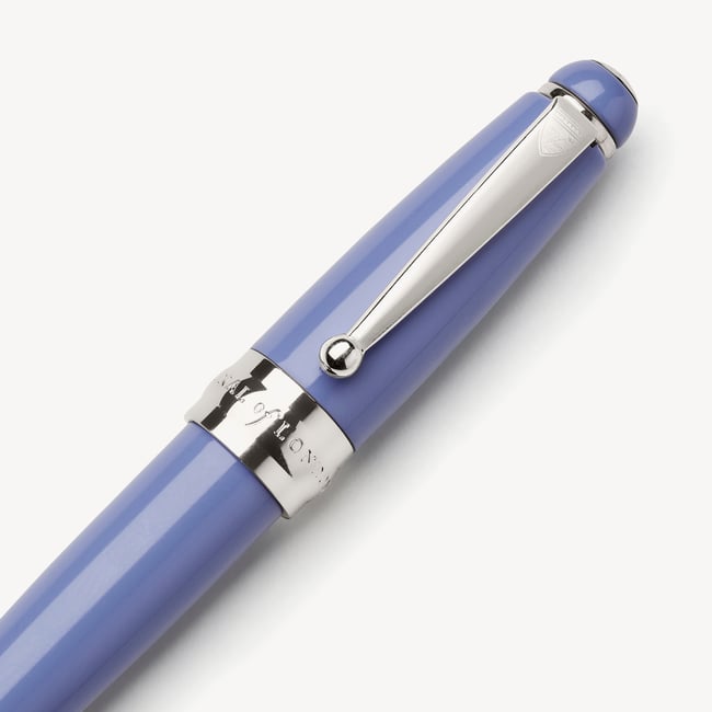 Baby Ballpoint Enamel Pen Capri Blue & Silver Plated