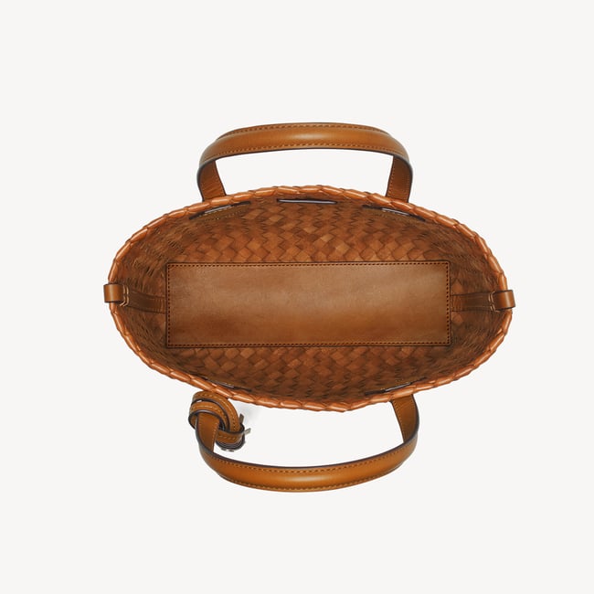 Small Island Tote Tan Woven Leather