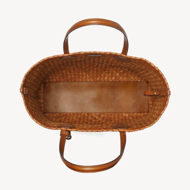 Large Island Tote Tan Woven Leather