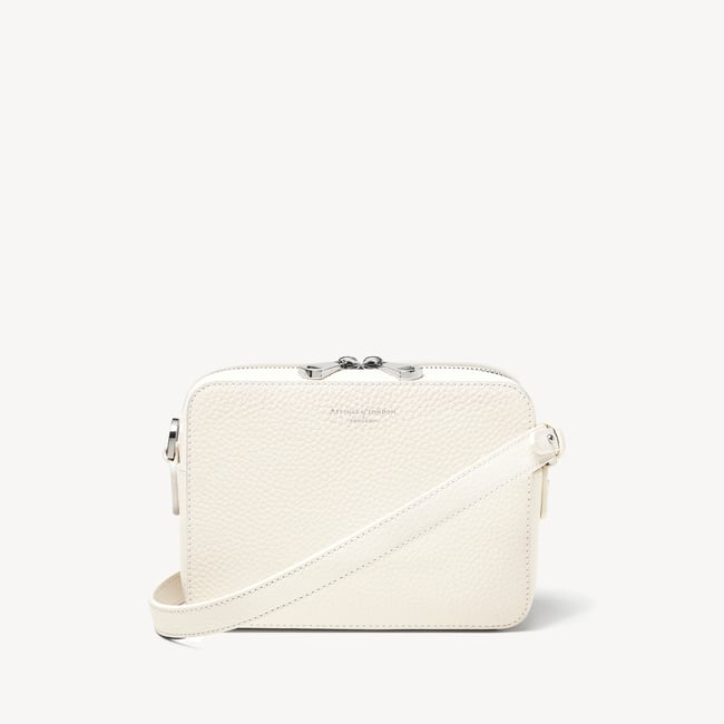 Camera Crossbody with Changeable Straps Chalk White Pebble