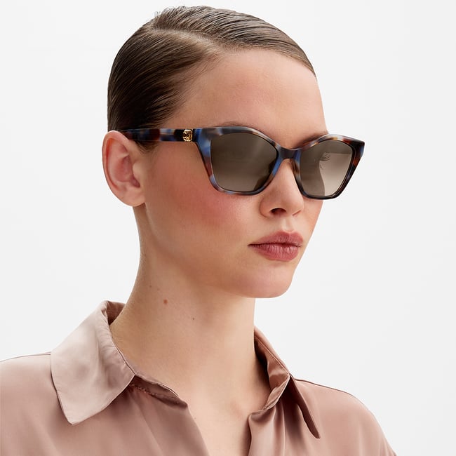 Chelsea Cat-Eye Sunglasses Blue Marble 