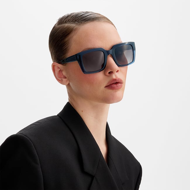 Hamptons Rectangular Sunglasses Blue Crystal 