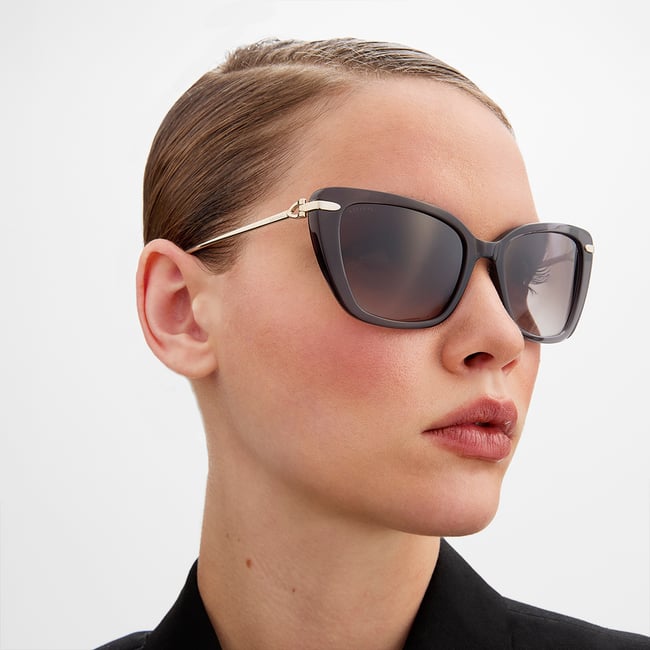Resort Cat-Eye Sunglasses Storm Grey Crystal