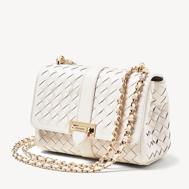 Lottie Chalk White Woven Leather