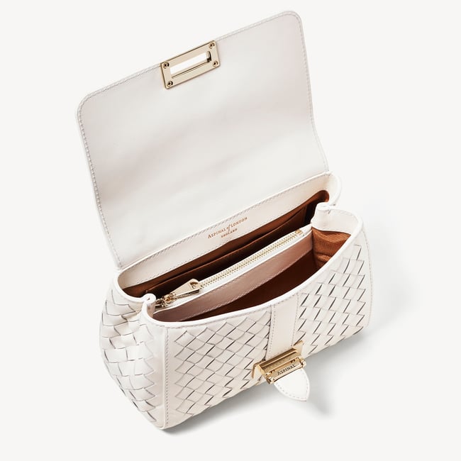 Lottie Chalk White Woven Leather