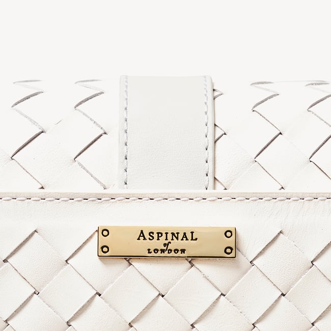 Lottie Chalk White Woven Leather