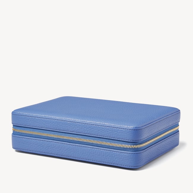 Large Travel Jewellery Case Capri Blue Pebble
