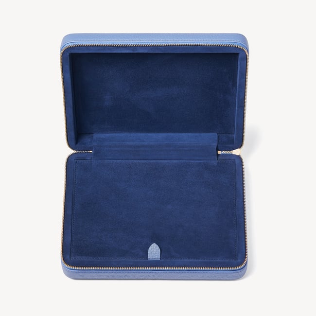 Large Travel Jewellery Case Capri Blue Pebble