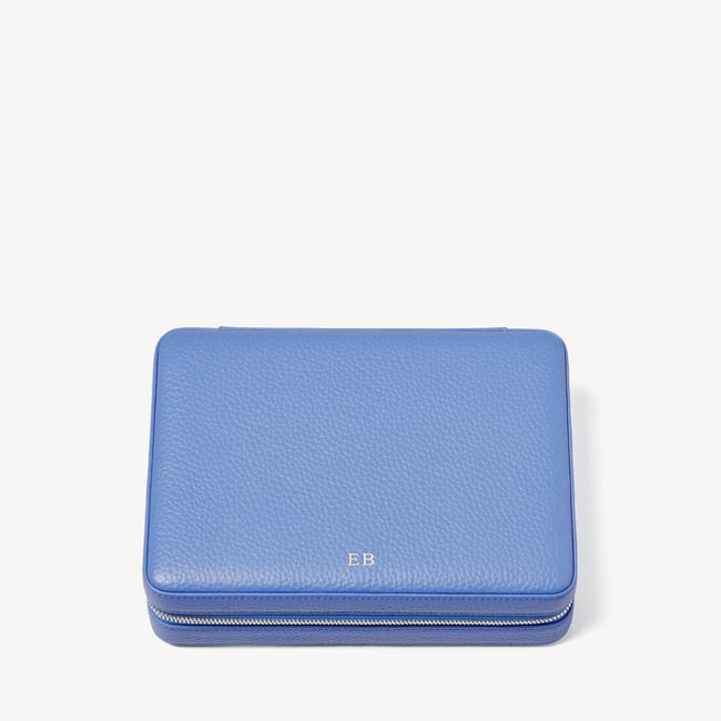Large Travel Jewellery Case Capri Blue Pebble