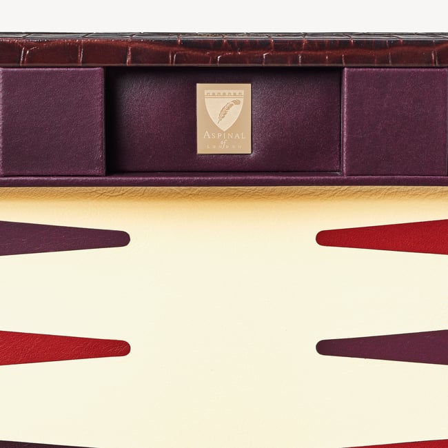 17-inch Backgammon Set Deep Shine Amazon Brown Croc
