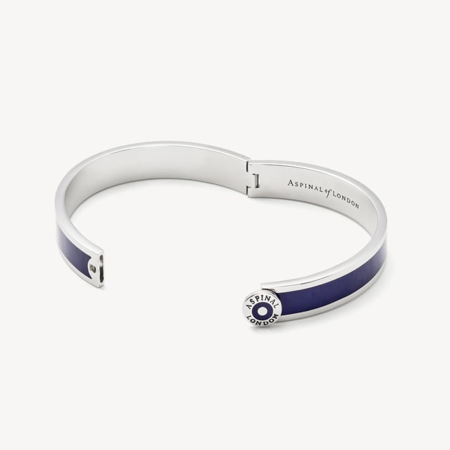Enamel Bangle Navy Enamel & Palladium Silver Plated